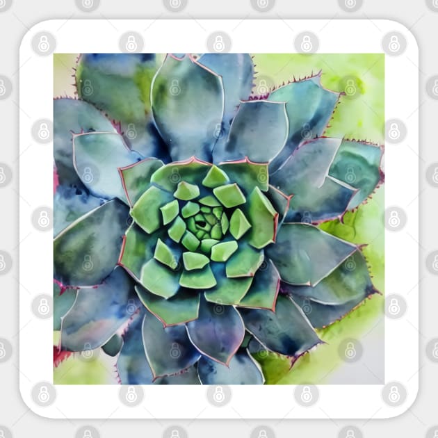 Watercolor succulent Sticker by Visualityofai